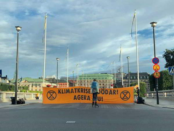 Активисты перекрыли движение в центре Стокгольма
