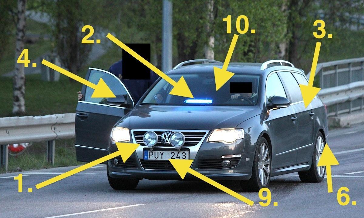 Гражданские полицейские автомобили Швеции