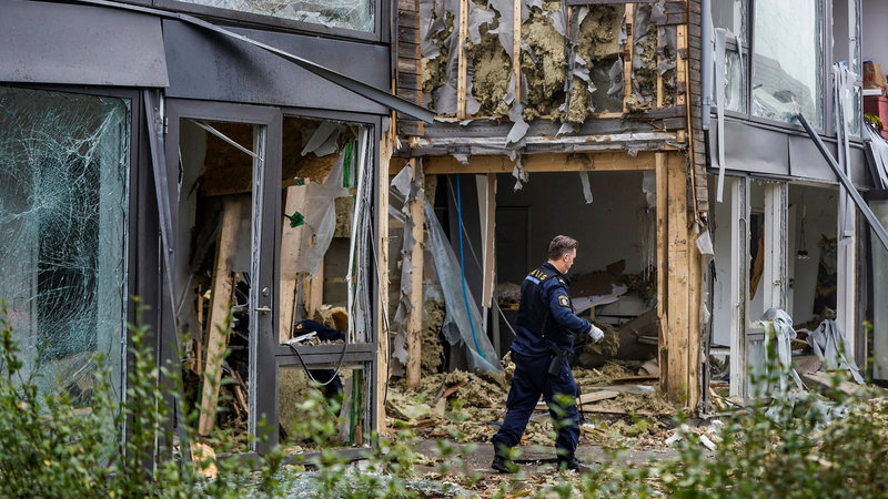 Мощный взрыв разрушил жилой дом в Уппсале