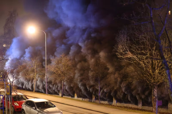 В Стокгольме за ночь сгорело 60 автомобилей