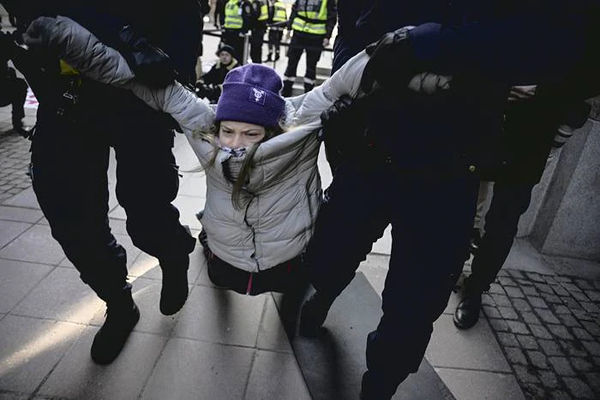 Полицейские насильно выволокли Грету Тунберг от шведского парламента