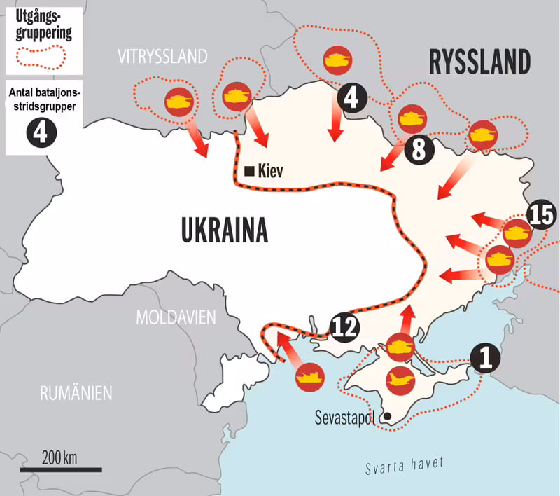 В Швеции нарисовали собственную карту нападения России на Украину